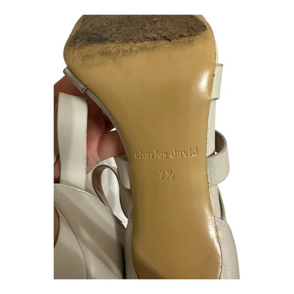 Charles David Velma‎ White Caged Leather Strappy Heels Sandals Size 7.5 - Picture 8 of 8